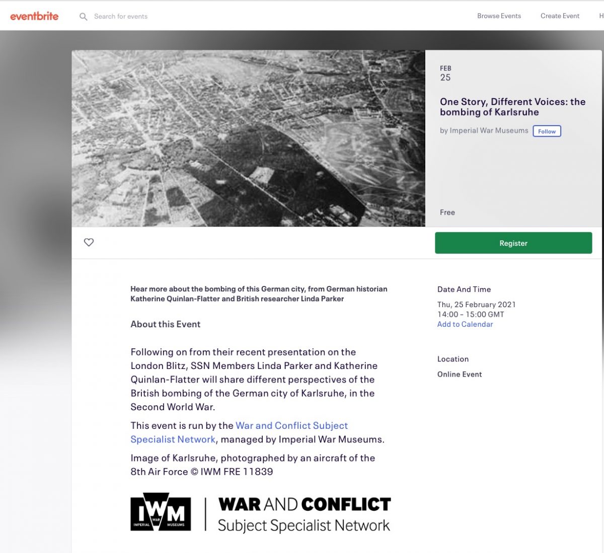 IWM Web presentation The Bombing of Karlsruhe